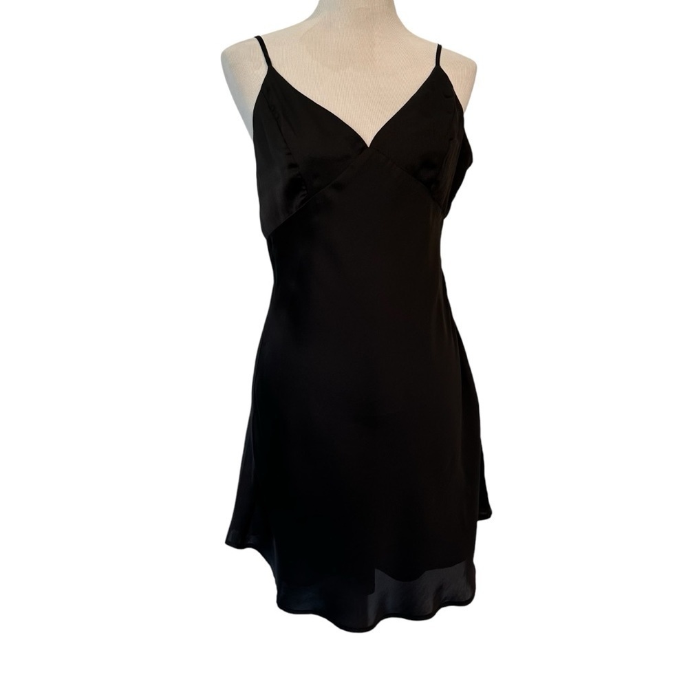 Forever 12 new with tags black satin mini dress